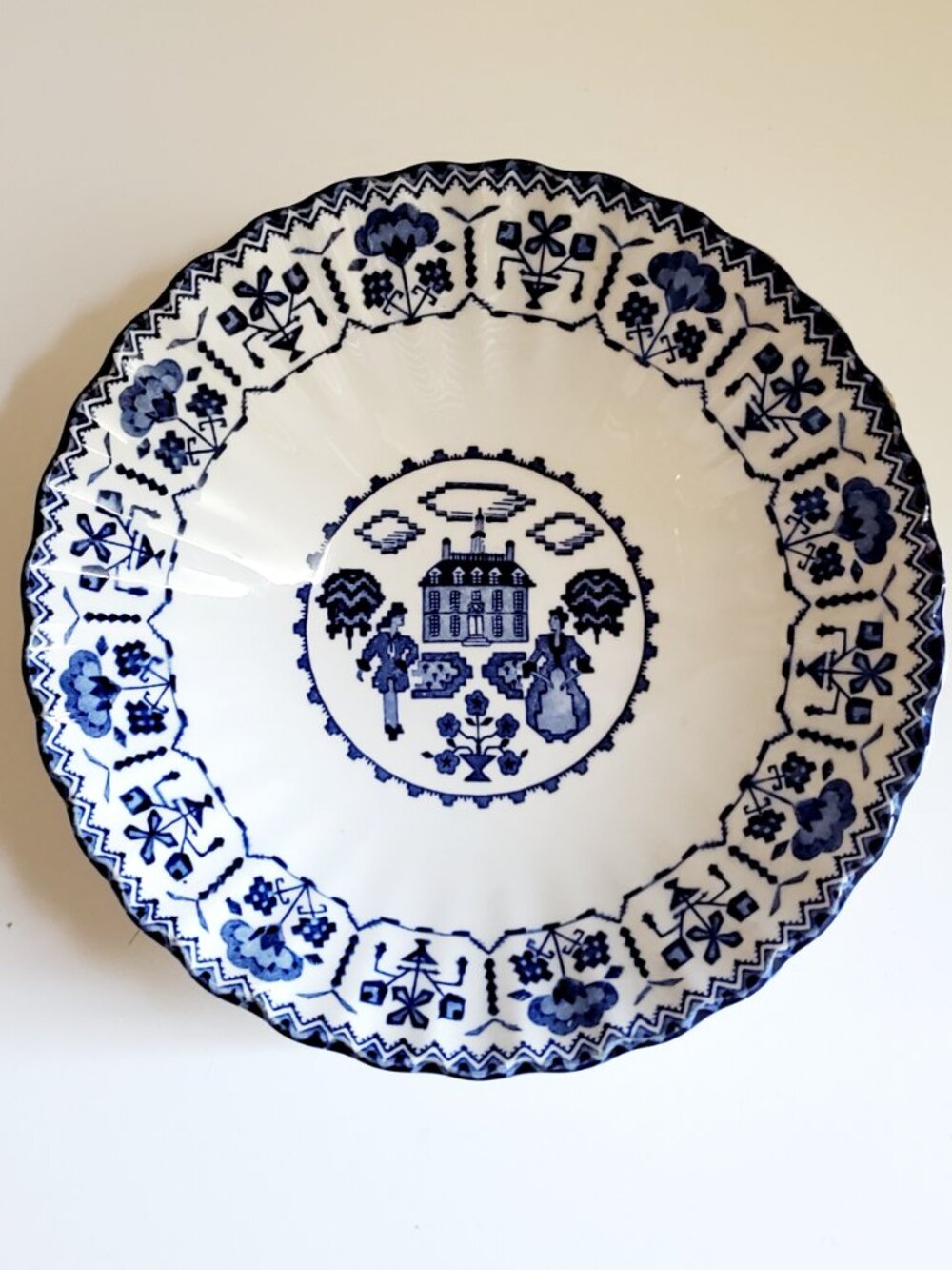 Vintage ROYAL STAFFORDSHIRE SAMPLER Blue & White Bowl Ironstone Meakin England